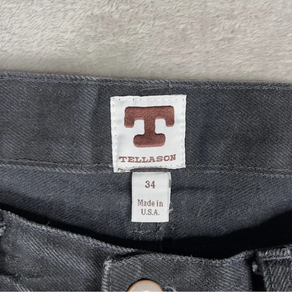 Tellason‎ Elgin Japanese Black Selvedge Jeans Men's 34x34 Slim Tapered 13.5 oz - Picture 5 of 16